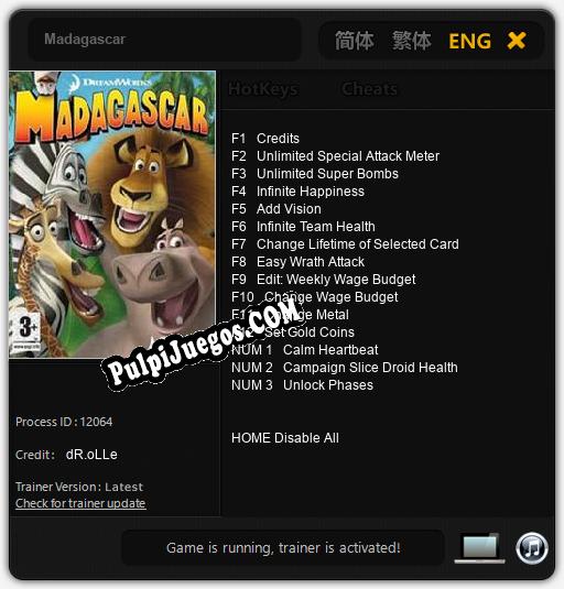 Madagascar: Trainer +15 [v1.7]