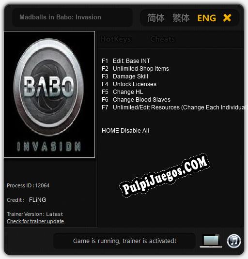 Madballs in Babo: Invasion: Cheats, Trainer +7 [FLiNG]