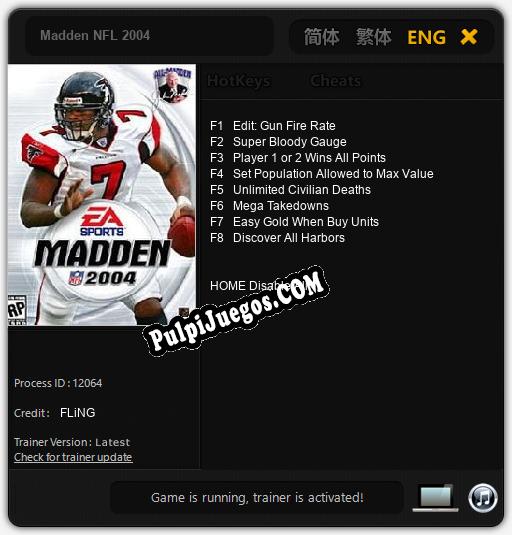 Madden NFL 2004: Treinador (V1.0.94)