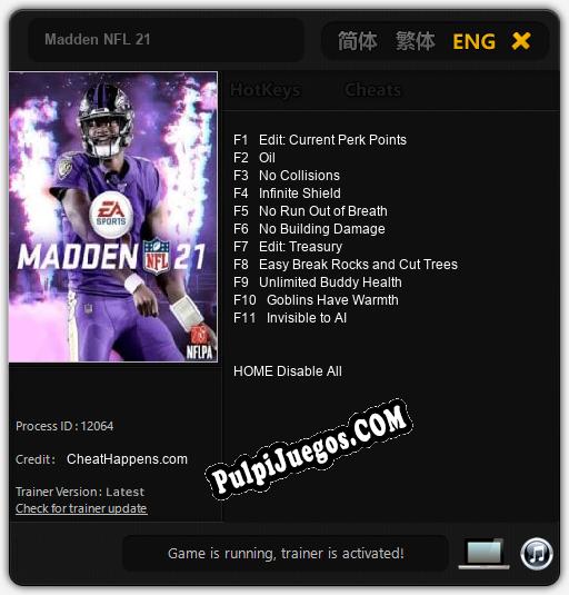 Madden NFL 21: Trainer +11 [v1.1]