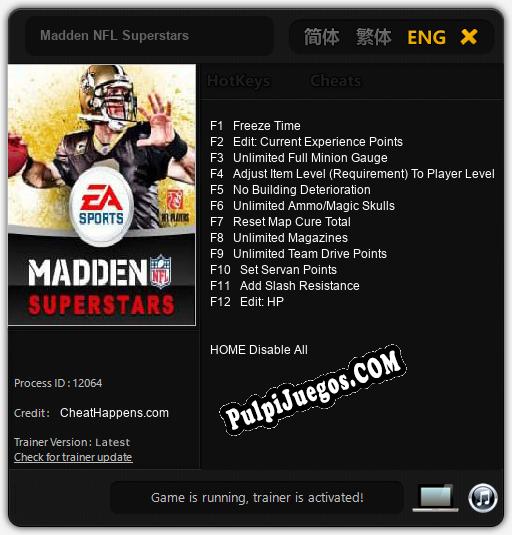 Madden NFL Superstars: Trainer +12 [v1.6]