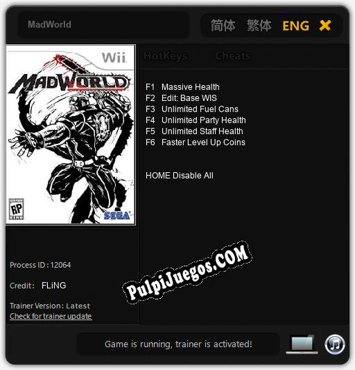 MadWorld: Trainer +6 [v1.9]