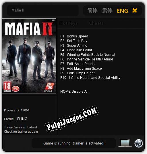 Mafia II: Treinador (V1.0.36)