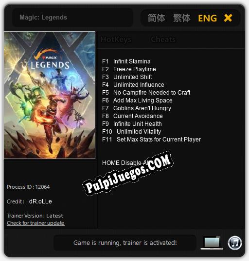 Entrenador liberado a Magic: Legends [v1.0.9]