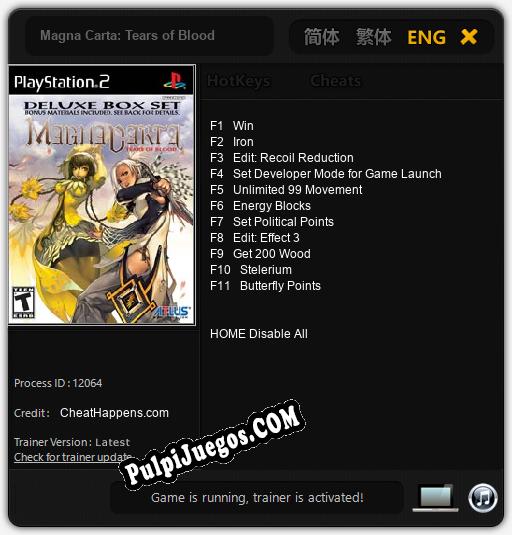 Magna Carta: Tears of Blood: Cheats, Trainer +11 [CheatHappens.com]