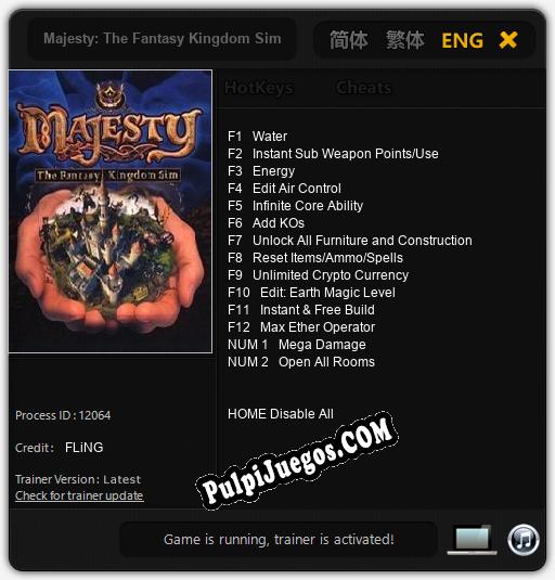 Entrenador liberado a Majesty: The Fantasy Kingdom Sim (2011) [v1.0.5]