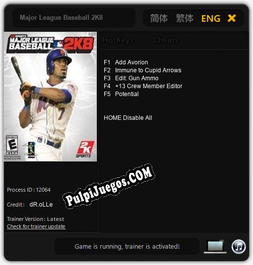 Major League Baseball 2K8: Treinador (V1.0.99)