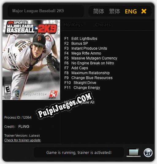 Major League Baseball 2K9: Trainer +11 [v1.4]