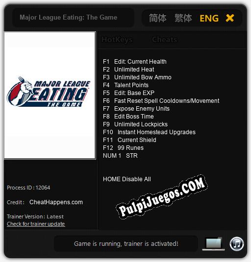 Major League Eating: The Game: Trainer +13 [v1.9]