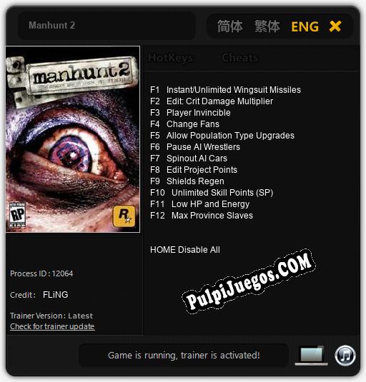 Manhunt 2: Cheats, Trainer +12 [FLiNG]