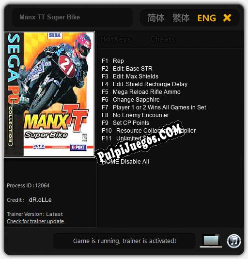 Manx TT Super Bike: Cheats, Trainer +11 [dR.oLLe]