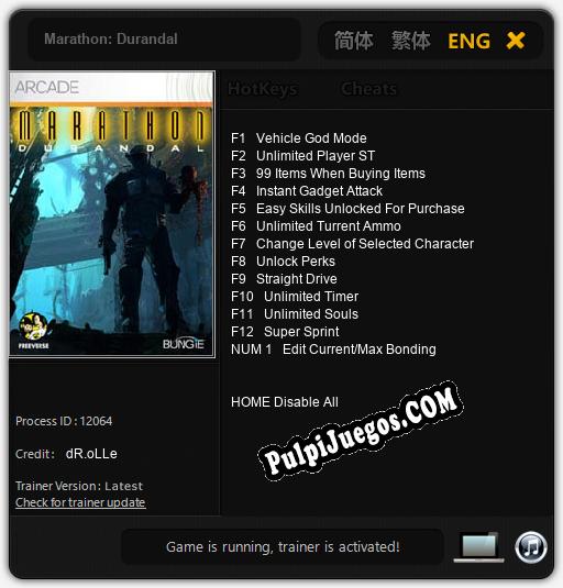 Marathon: Durandal: Treinador (V1.0.20)