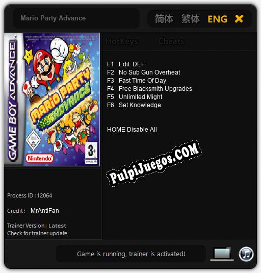 Mario Party Advance: Trainer +6 [v1.8]