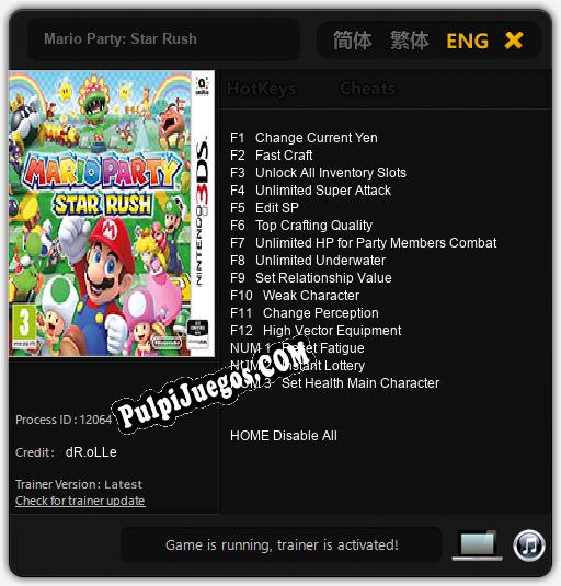 Entrenador liberado a Mario Party: Star Rush [v1.0.9]