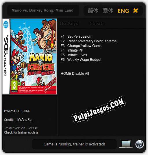 Entrenador liberado a Mario vs. Donkey Kong: Mini-Land Mayhem! [v1.0.2]