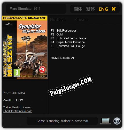 Mars Simulator 2011: Cheats, Trainer +5 [FLiNG]