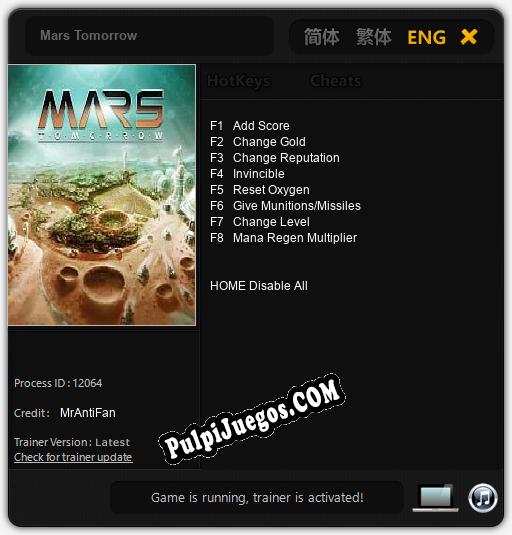 Entrenador liberado a Mars Tomorrow [v1.0.6]