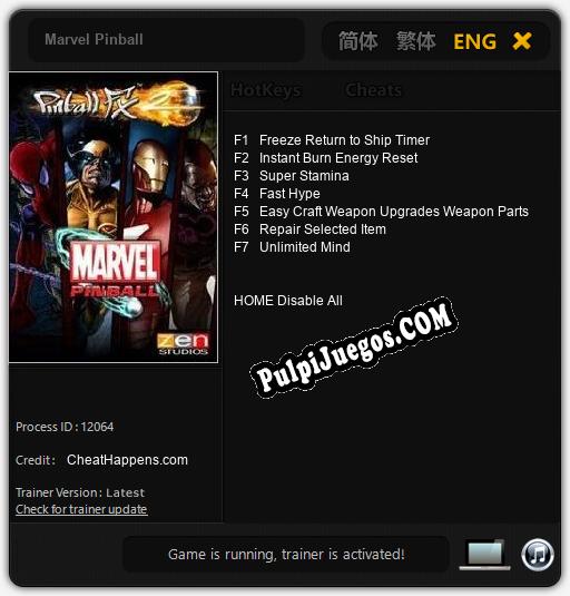 Marvel Pinball: Treinador (V1.0.57)