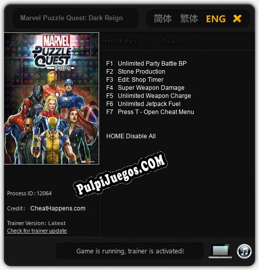 Marvel Puzzle Quest: Dark Reign: Cheats, Trainer +7 [CheatHappens.com]