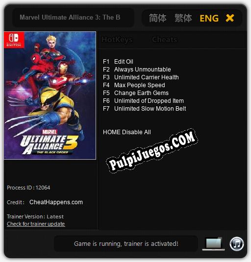 Marvel Ultimate Alliance 3: The Black Order: Cheats, Trainer +7 [CheatHappens.com]