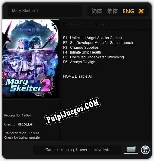 Mary Skelter 2: Trainer +6 [v1.4]