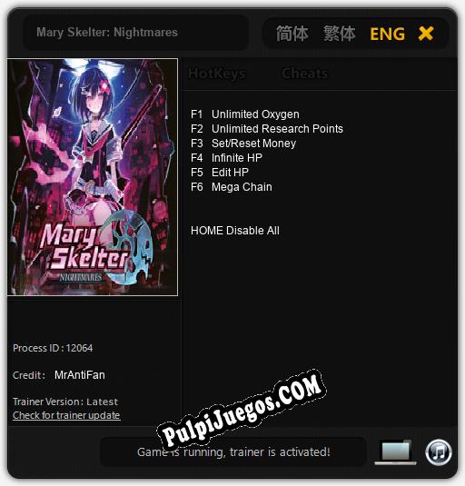 Mary Skelter: Nightmares: Trainer +6 [v1.8]