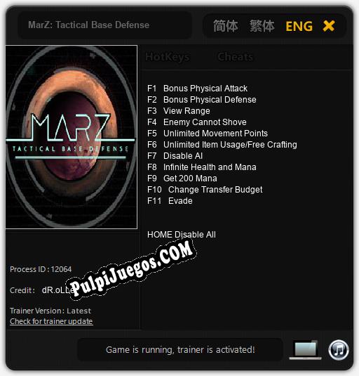 MarZ: Tactical Base Defense: Treinador (V1.0.96)