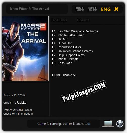 Mass Effect 2: The Arrival: Cheats, Trainer +9 [dR.oLLe]