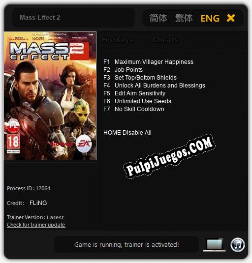 Entrenador liberado a Mass Effect 2 [v1.0.9]