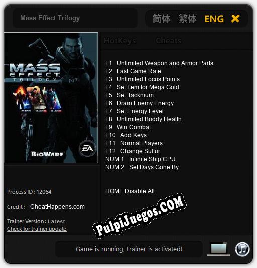 Mass Effect Trilogy: Cheats, Trainer +14 [CheatHappens.com]