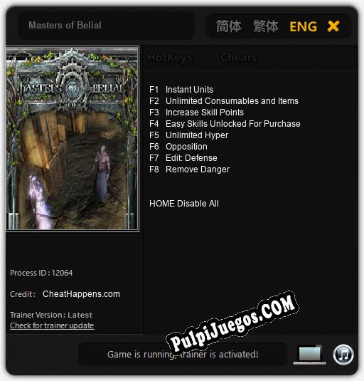 Entrenador liberado a Masters of Belial [v1.0.2]