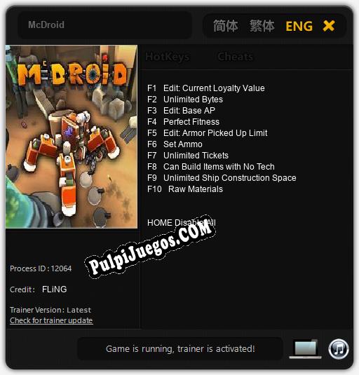 McDroid: Trainer +10 [v1.1]