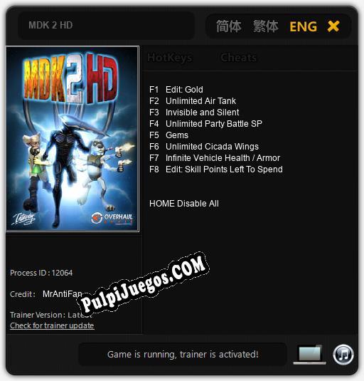 Entrenador liberado a MDK 2 HD [v1.0.3]