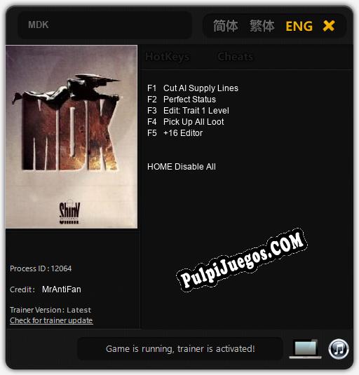 MDK: Cheats, Trainer +5 [MrAntiFan]