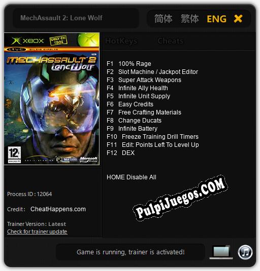 Entrenador liberado a MechAssault 2: Lone Wolf [v1.0.2]