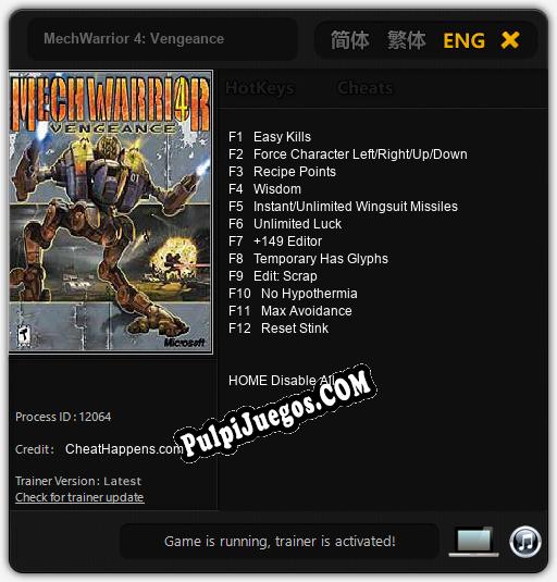 Entrenador liberado a MechWarrior 4: Vengeance [v1.0.7]