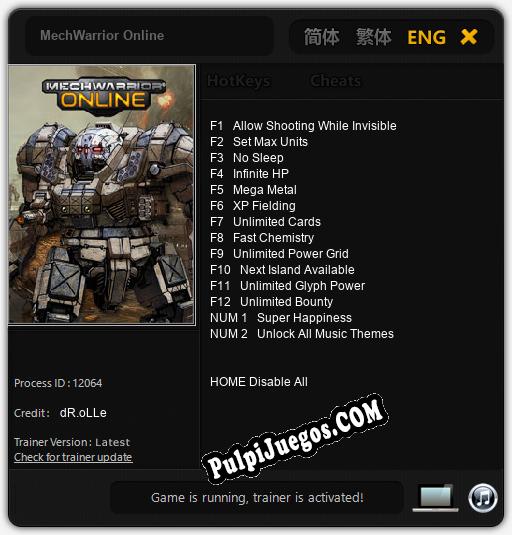 MechWarrior Online: Cheats, Trainer +14 [dR.oLLe]