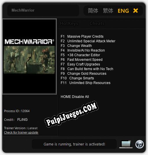 MechWarrior: Cheats, Trainer +11 [FLiNG]