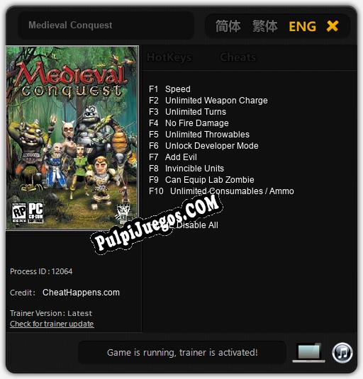 Medieval Conquest: Cheats, Trainer +10 [CheatHappens.com]