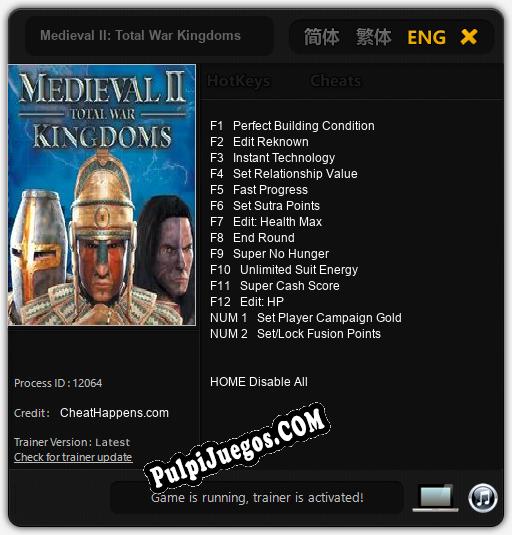 Medieval II: Total War Kingdoms: Cheats, Trainer +14 [CheatHappens.com]