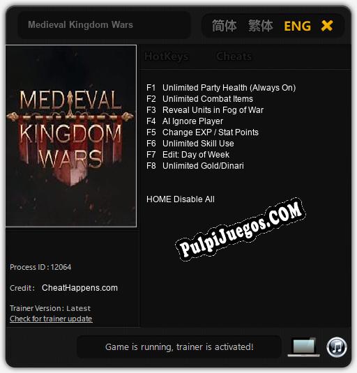 Medieval Kingdom Wars: Treinador (V1.0.29)