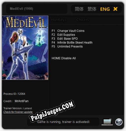 Entrenador liberado a MediEvil (1998) [v1.0.2]