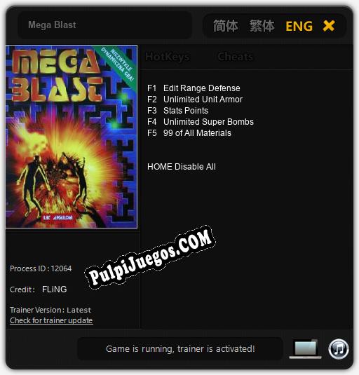 Mega Blast: Cheats, Trainer +5 [FLiNG]