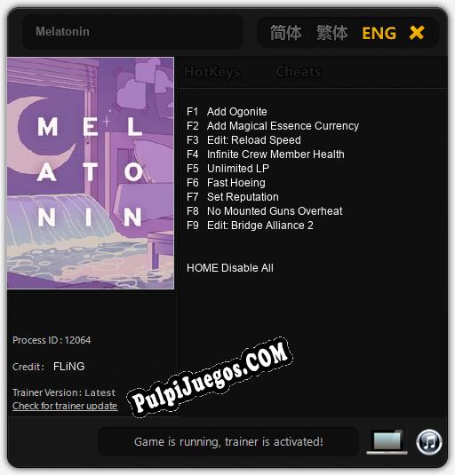 Melatonin: Cheats, Trainer +9 [FLiNG]