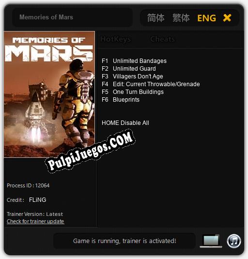 Memories of Mars: Cheats, Trainer +6 [FLiNG]