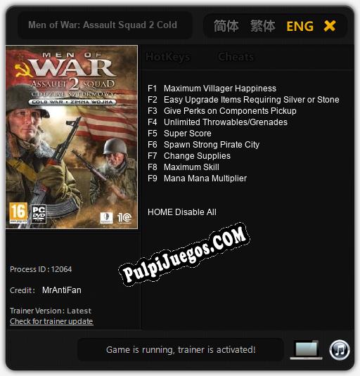 Men of War: Assault Squad 2 Cold War: Trainer +9 [v1.8]