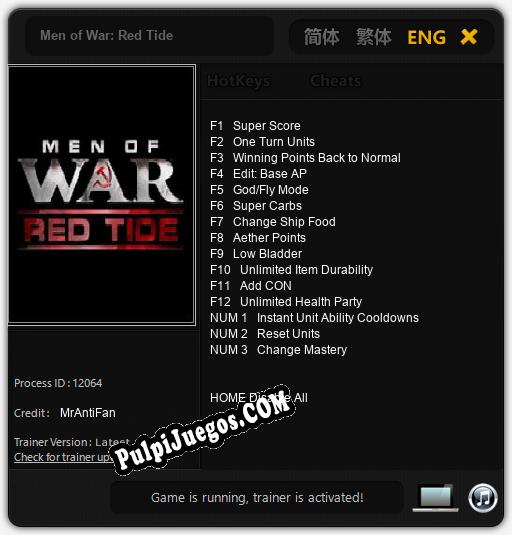 Entrenador liberado a Men of War: Red Tide [v1.0.4]