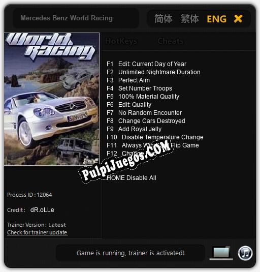 Entrenador liberado a Mercedes Benz World Racing [v1.0.9]