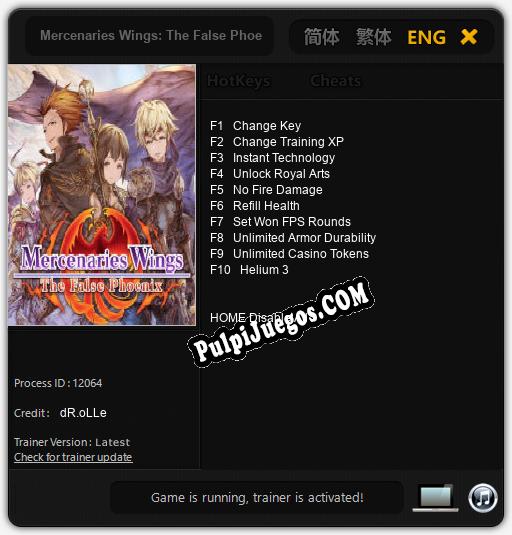 Mercenaries Wings: The False Phoenix: Cheats, Trainer +10 [dR.oLLe]