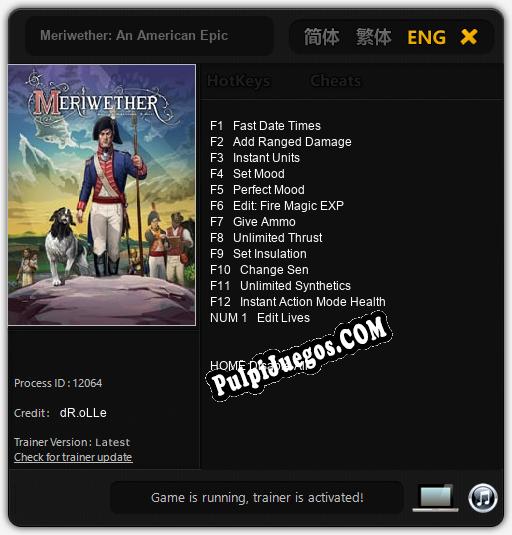 Meriwether: An American Epic: Cheats, Trainer +13 [dR.oLLe]